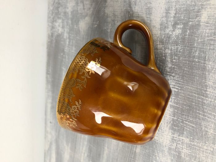 Vintage lot de 4 tasses et soucoupes avec défauts Lunéville Louis XV Honey - photo numéro 4