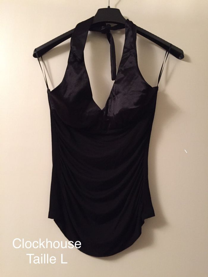 Top dos nu noir Clockhouse Taille L