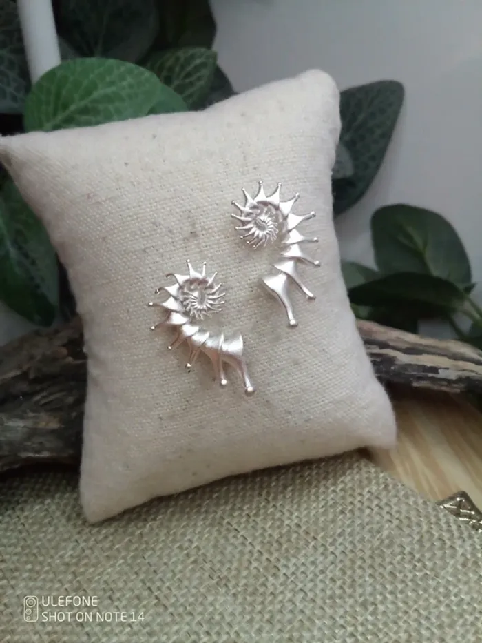 Boucles d'oreilles spirales acier inoxydable argenté