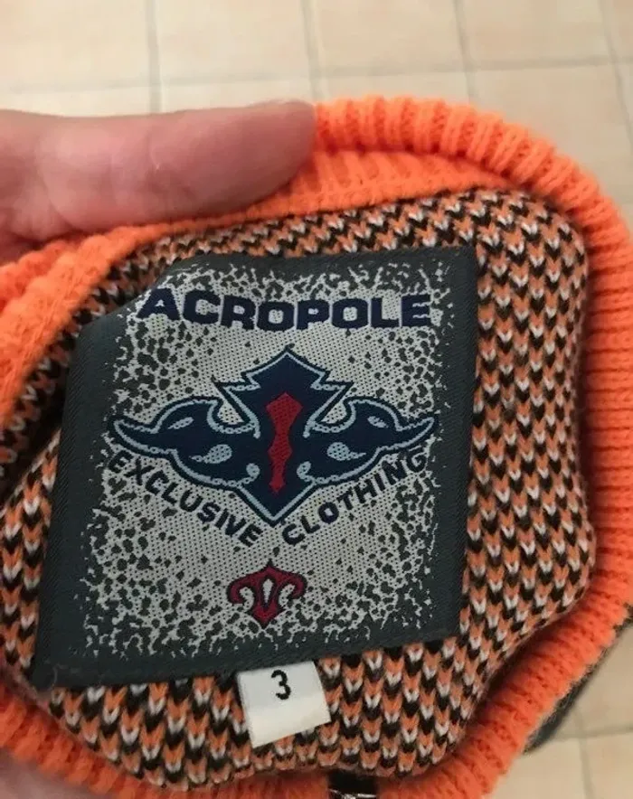 Pull ski snowboard rétro vintage taille 3 orange années 80/90 - photo numéro 4