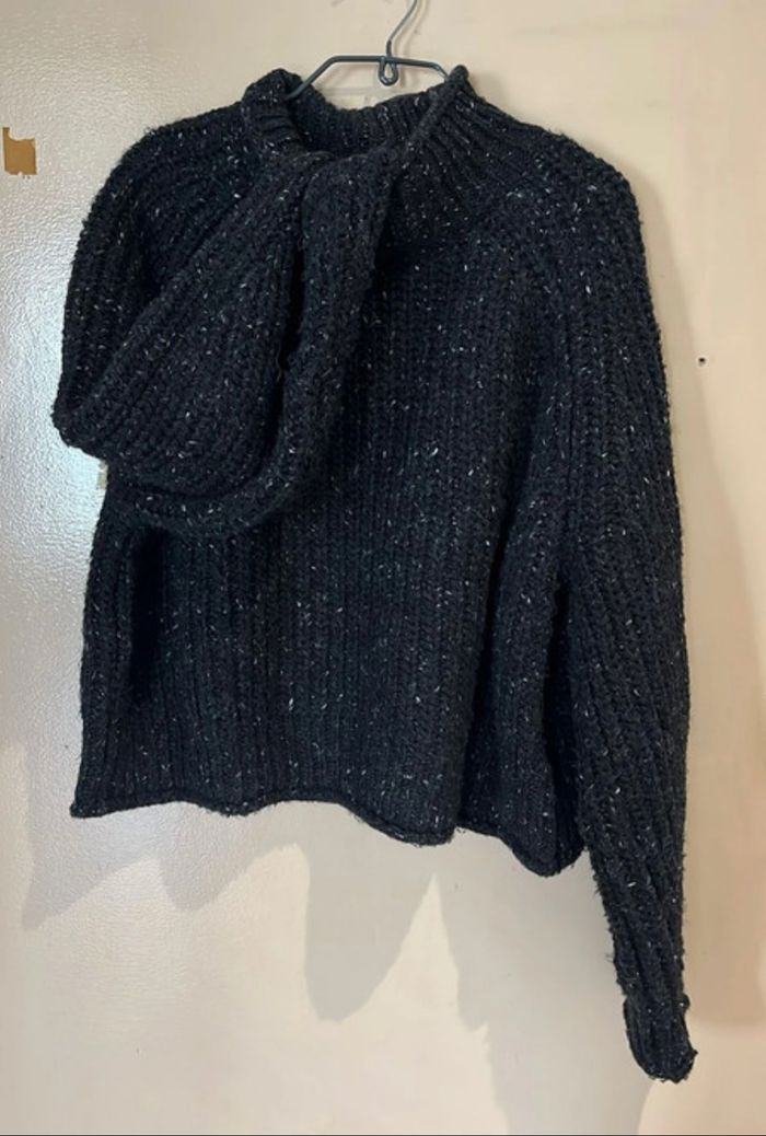 👚 Pull en grosse maille moucheté col cheminée