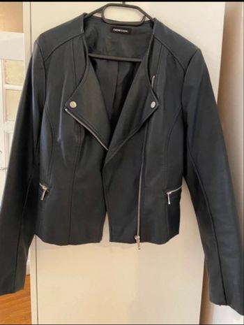 Veste similicuir cache cache taille 38 Bleue nuit