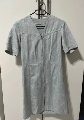 Robe élégante bleue avec broderie