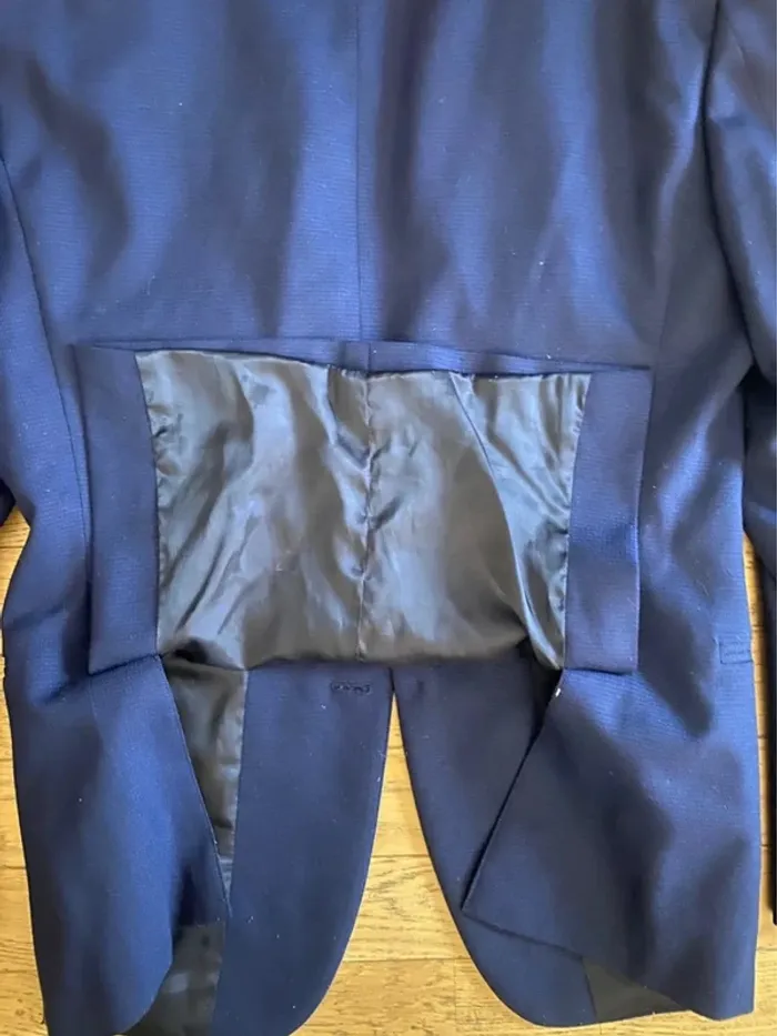 Blazer veste de costume en laine bleu marine Reiss 38 inches / taille 48 - photo numéro 12