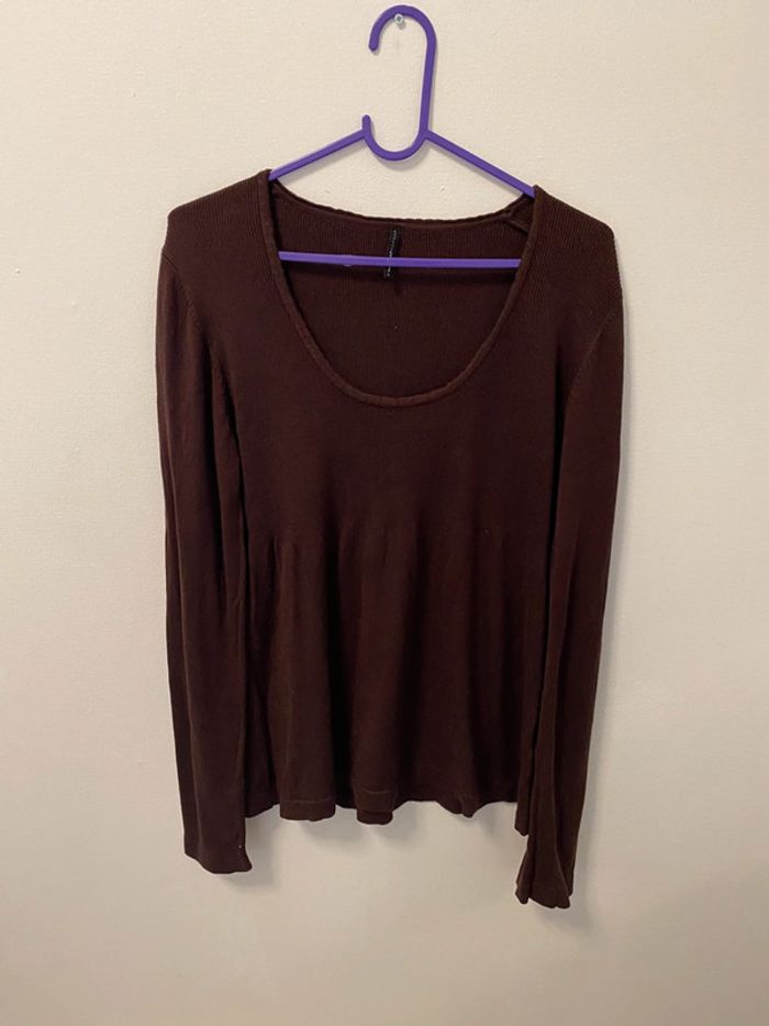 Pull empire Naf Naf L marron chocolat - photo numéro 2