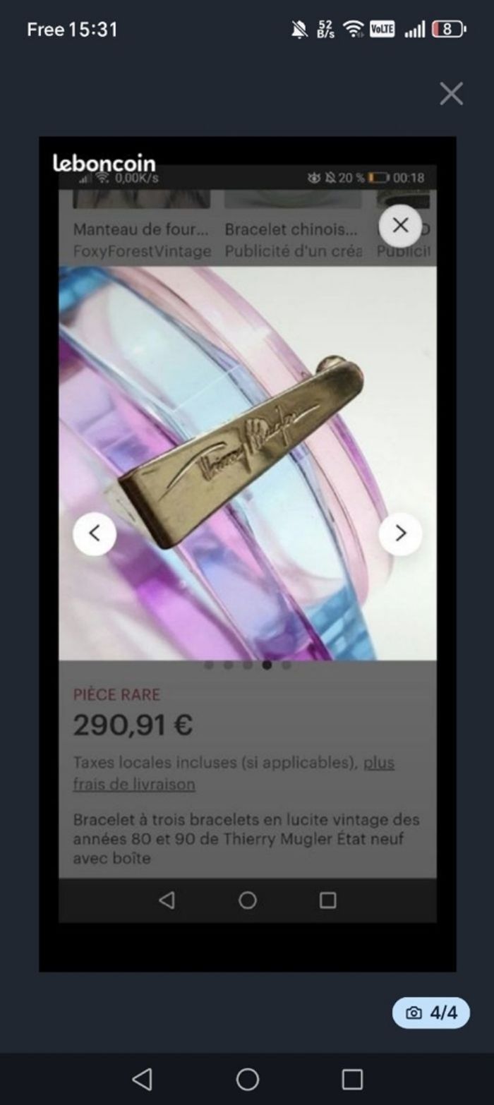 TRIO DE BRACELETS THIERRY MUGLER NEUFS - photo numéro 5