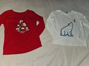 2 hauts Noël Hiver Okaïdi fille 6 ans