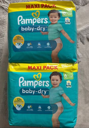 2 cartons de couches Pampers  taille 6