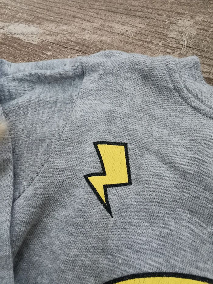 🌺Sweat batman 18mois gris chiné super héros bébé garçon - photo numéro 5