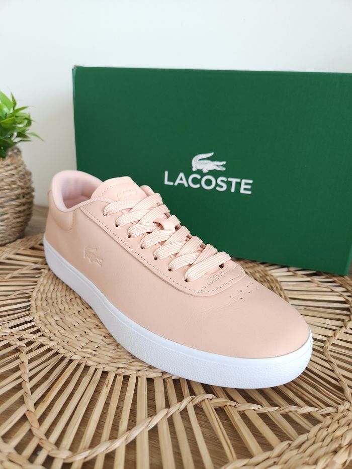 Baskets en cuir Rose pâle Lacoste Pointure 39 - photo numéro 2