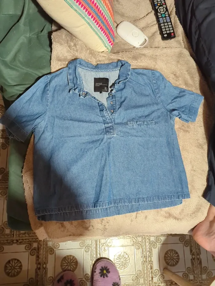 Top chemise en jean zara - photo numéro 2