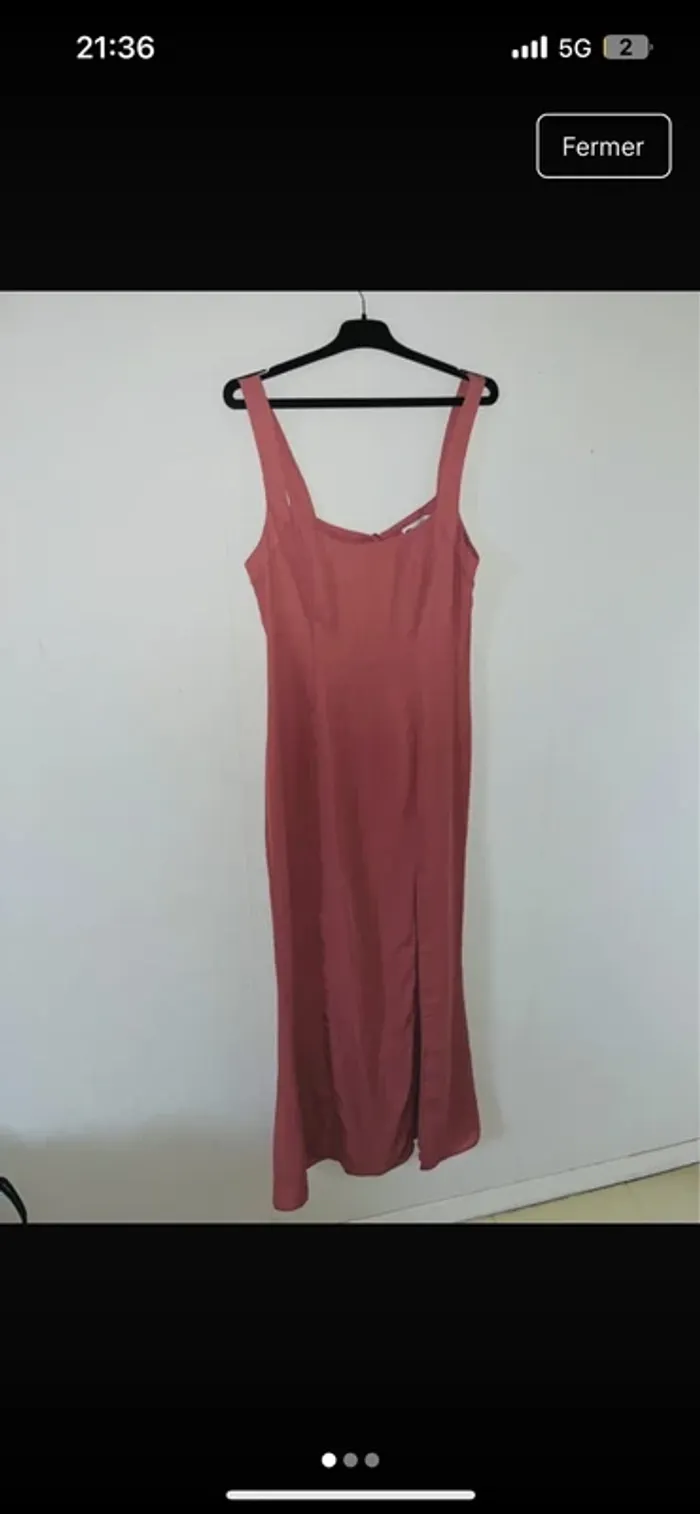 Robe longue rose