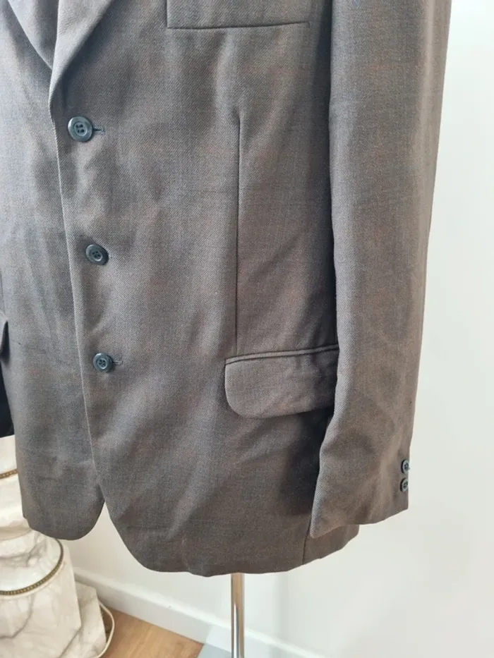 Blazer marron vintage en laine peignée - photo numéro 16
