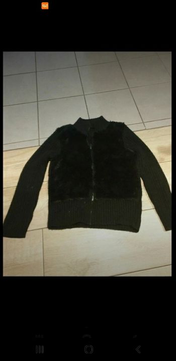 Veste zippée fille moumoute lainage 14 ans