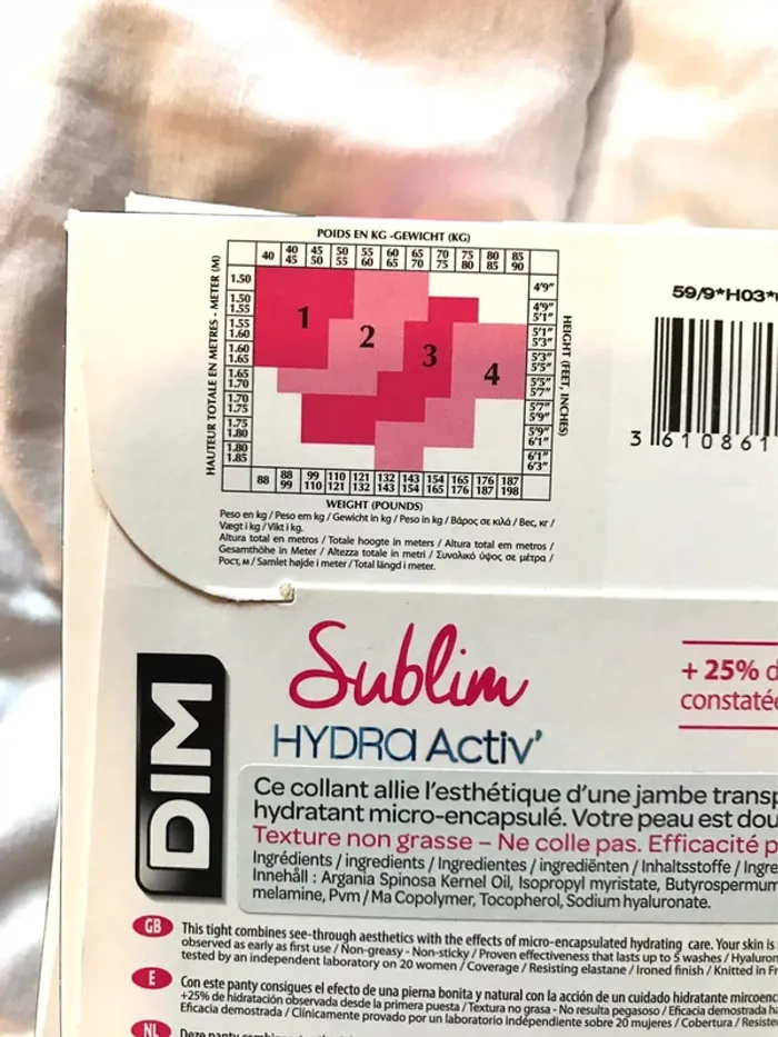 Lot de collants taille 1 Dim Sublim Hydra Activ - photo numéro 6