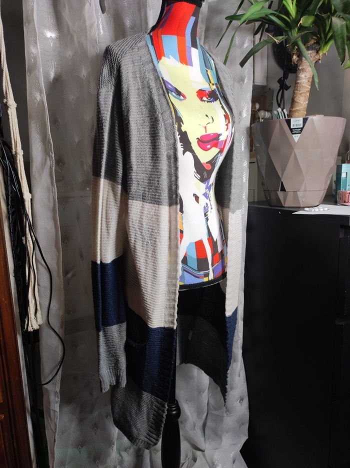 Gilet maille tricolore - photo numéro 2