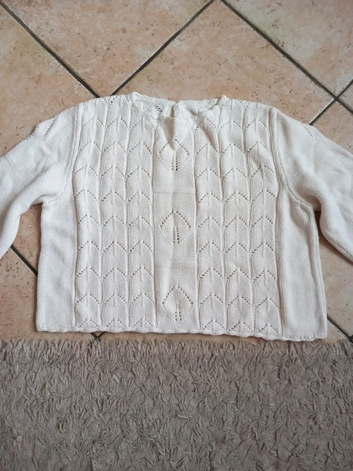 📦pull coton blanc T36 point fantaisie