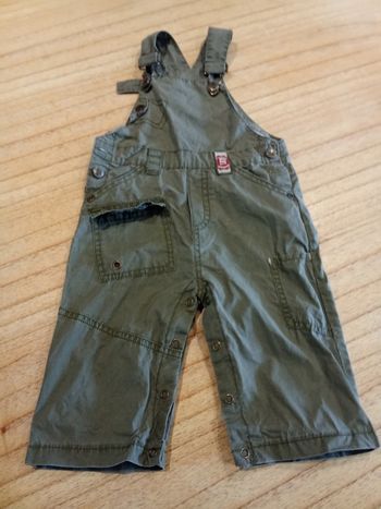 salopette courte garçon 12 mois 1 an kaki