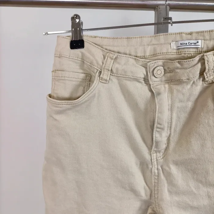Jean skinny beige Nina Carter taille XXL – coupe ajustée stretch A1044 - photo numéro 3
