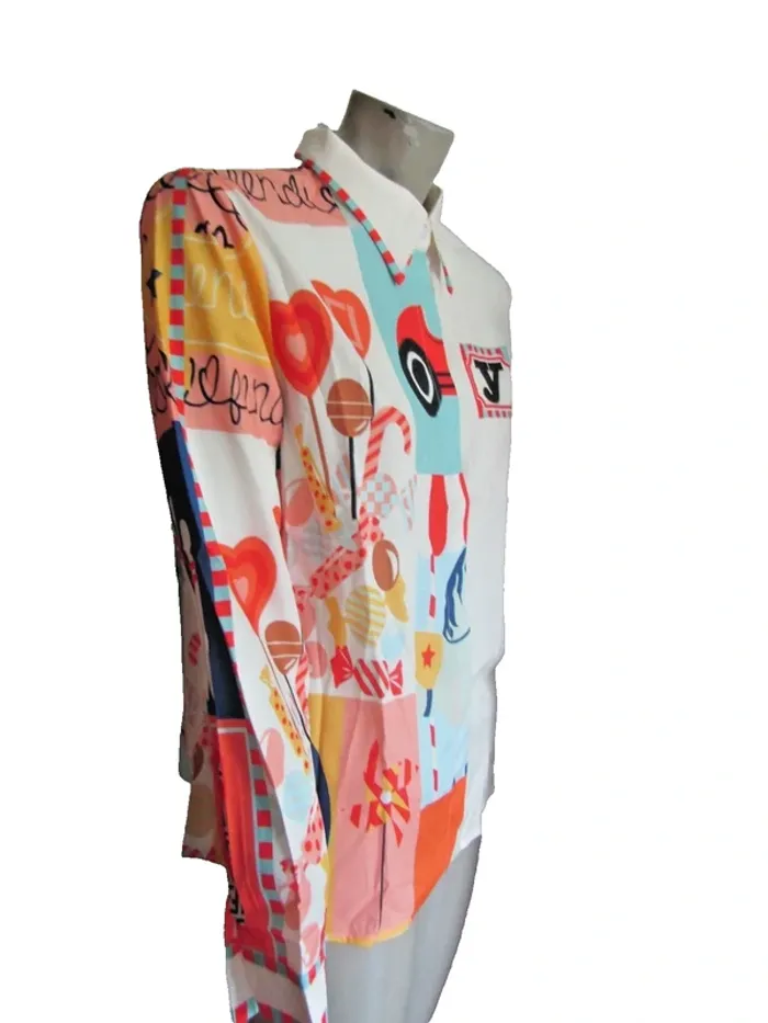 tunique chemise blouse tissu fluide taille indiquée L = 40/42 - photo numéro 2