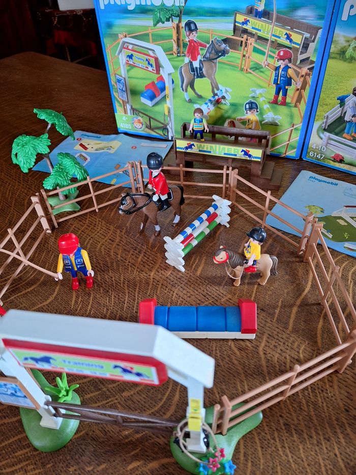 Playmobil 3 lots équitation,  vétérinaire + chevaux + obstacles - photo numéro 3