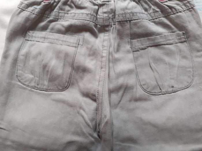 Pantalon gris clair bas bouffant motif étoiles brodées - photo numéro 7