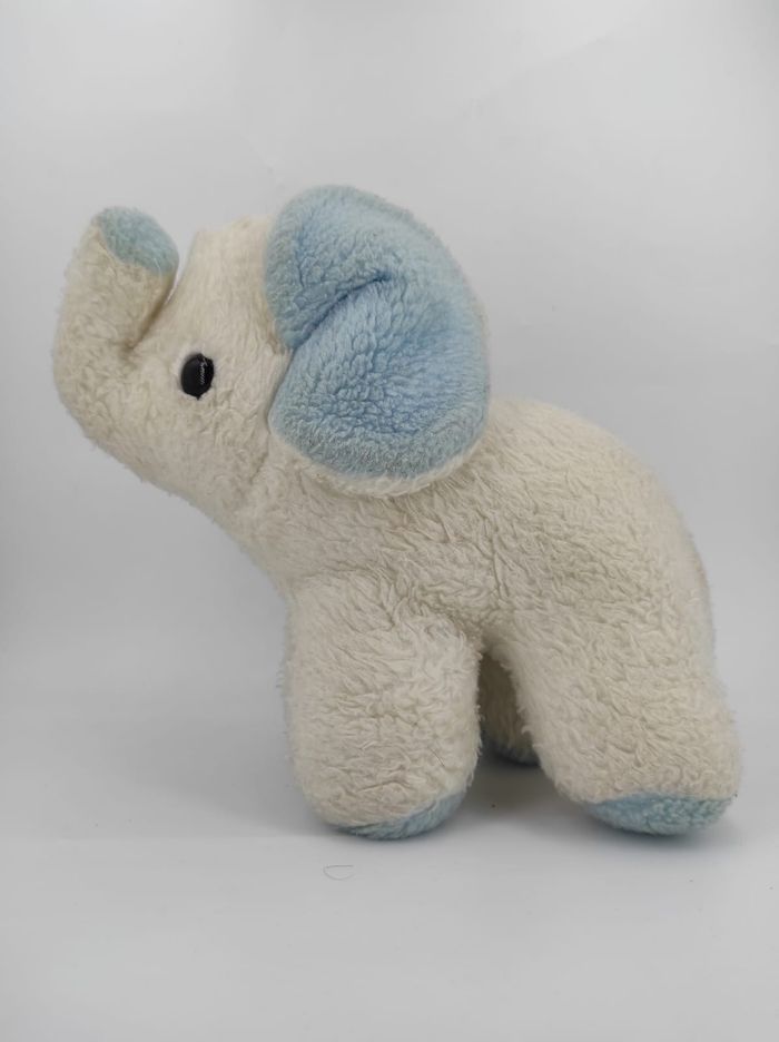 Peluche éléphant Blanc et Bleu Vintage Bettella - photo numéro 2