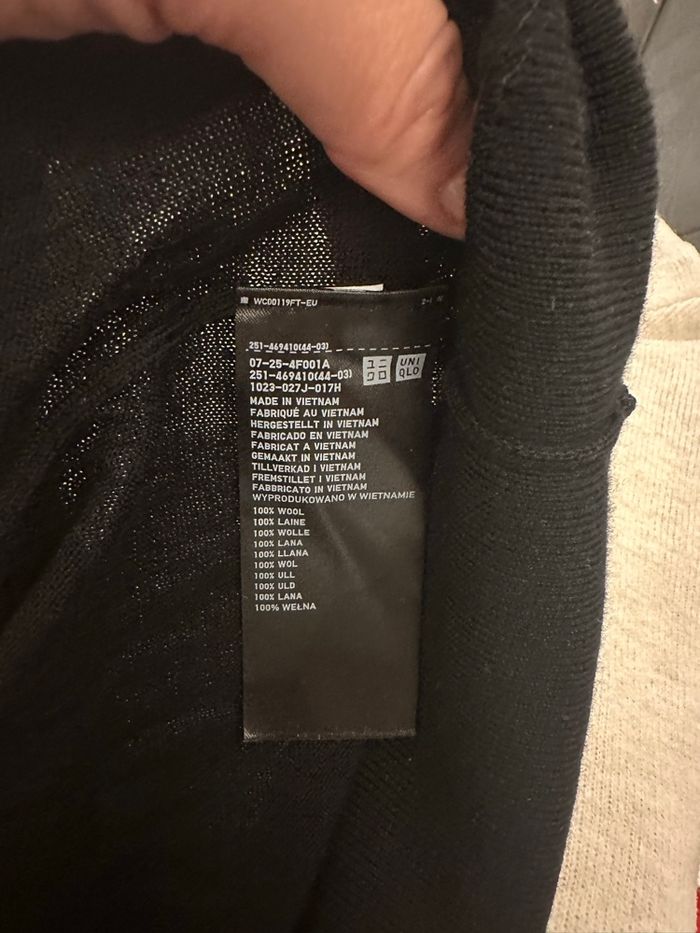 Pull en laine noir Uniqlo homme taille L - photo numéro 6
