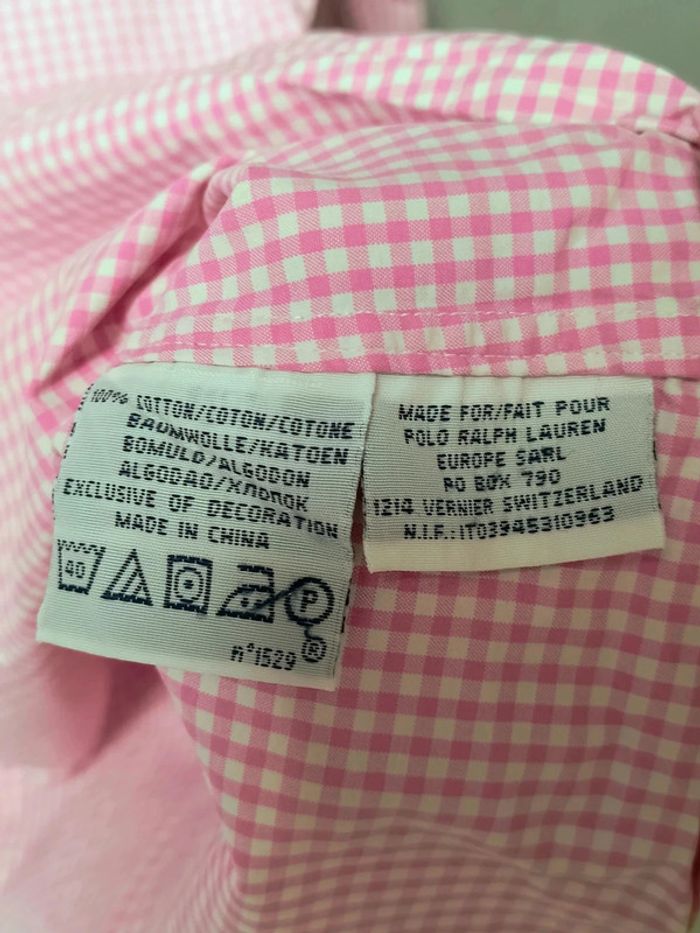 Chemise Polo Golf Ralph Lauren – Carreaux Roses & Blancs – Custom Fit – Vintage Y2K - photo numéro 4
