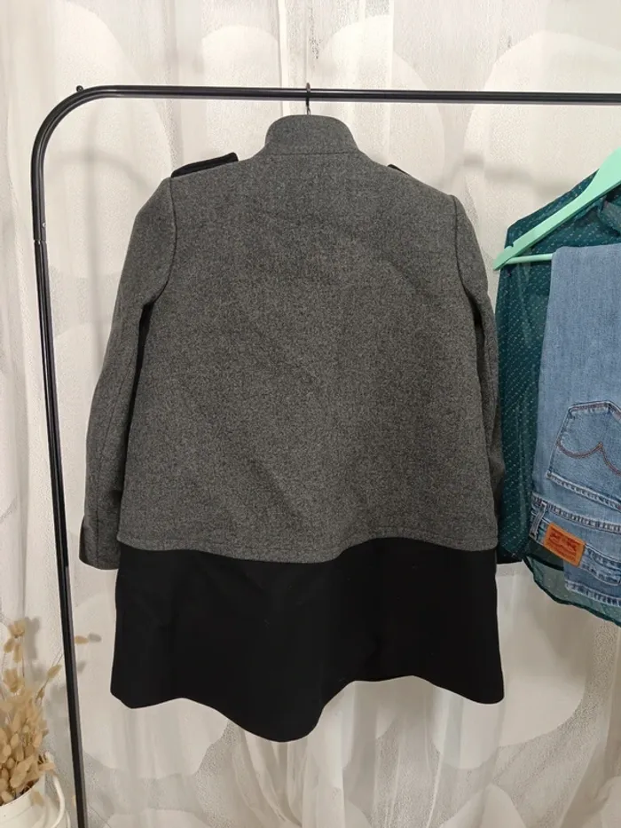 Maje "manteau ample gris anthracite et noir" t. 38 - photo numéro 10