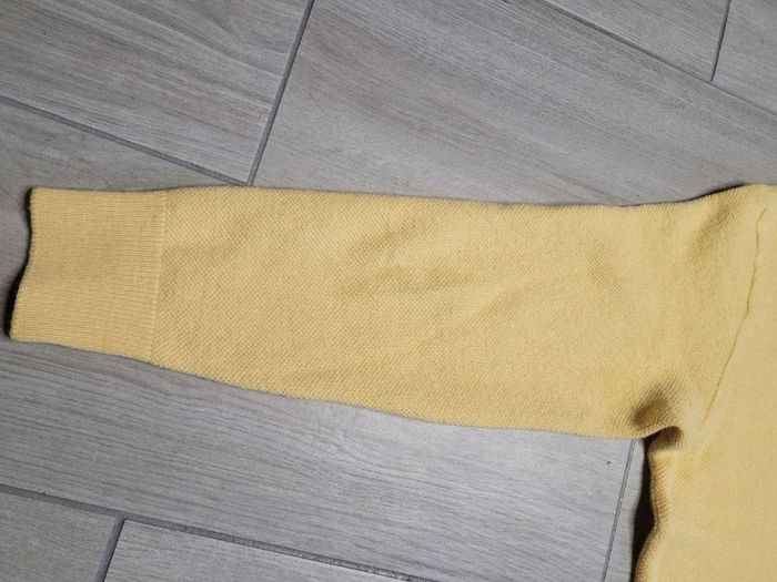 Pull Lacoste Vintage Col V | Jaune Citron | 100% Coton | Taille M Femme - photo numéro 6