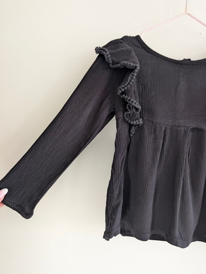 Blouse manches longues à volants noir 4 ans Zeeman - photo numéro 2