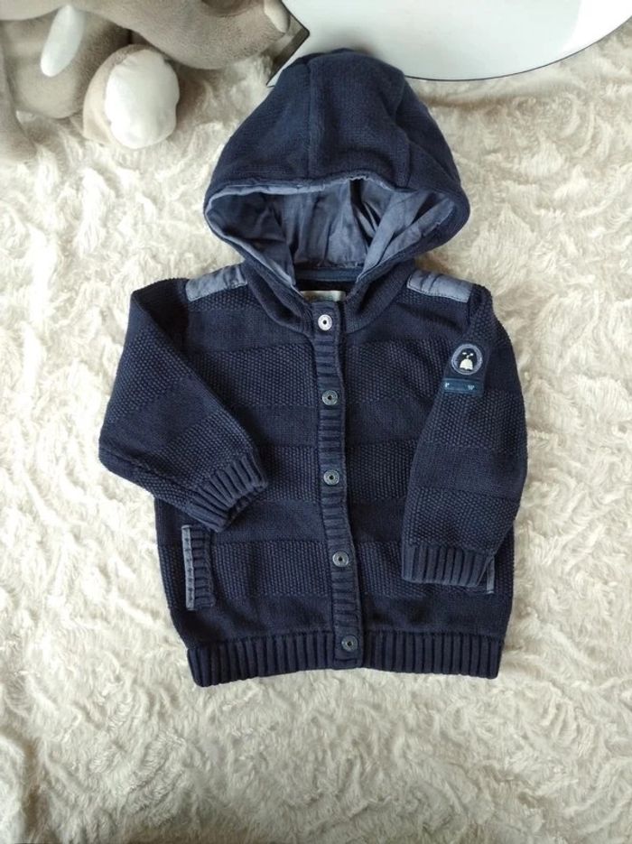 Veste gilet à pressions avec capuche Garçon 12 mois Pingouin Obaïbi - photo numéro 2