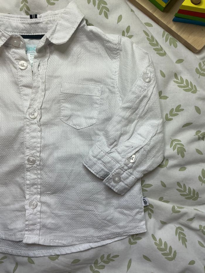 chemise manches longues blanc 6 mois obaibi - photo numéro 4