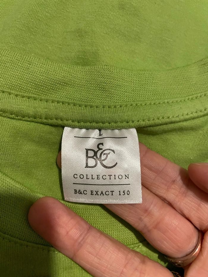 T-shirt à manche courte vert olive col rond écriture noir neuf Le petit marseillais taille L - photo numéro 5
