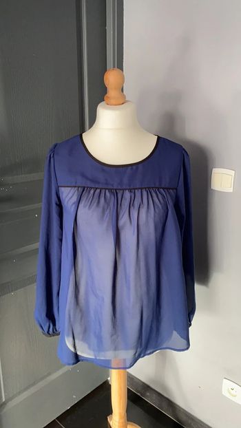 Blouse voile bleu marine H&M