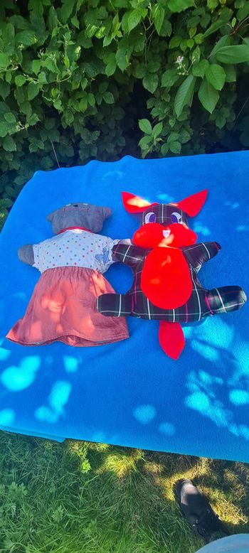 lot de 2 peluches vintage ours et lapin