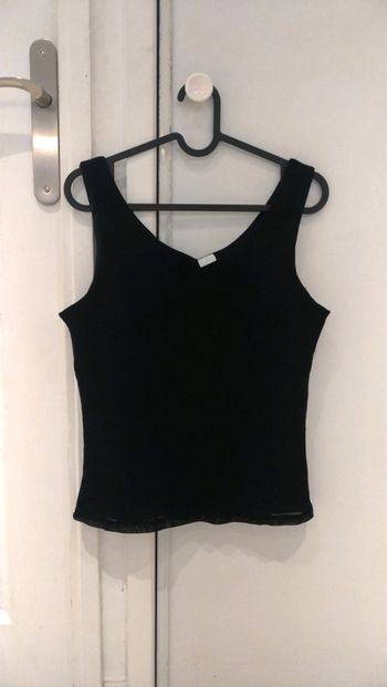 Débardeur noir bi-matière