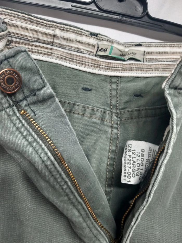 Jeans taille haute Lee Vert en coton - photo numéro 5