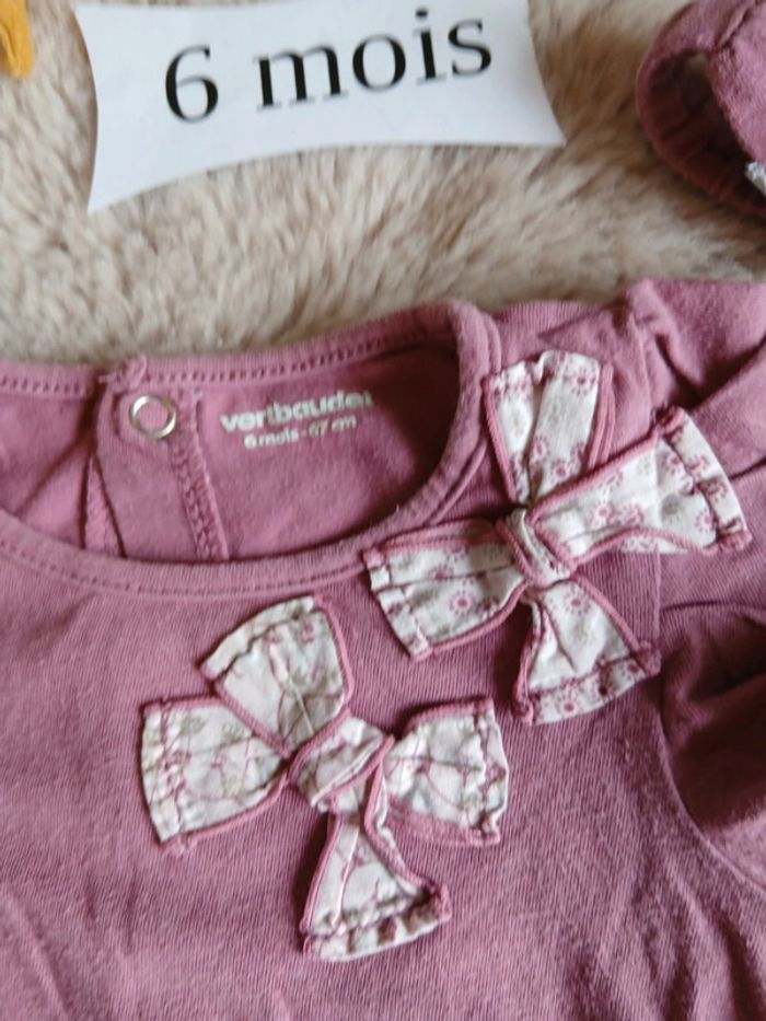 Ensemble T-shirt MC et bandeau assorti 6 mois - photo numéro 3