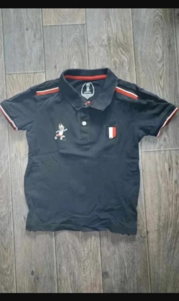 t-shirt polo noir coupe du monde foot 2018 8 ans / 128 cm