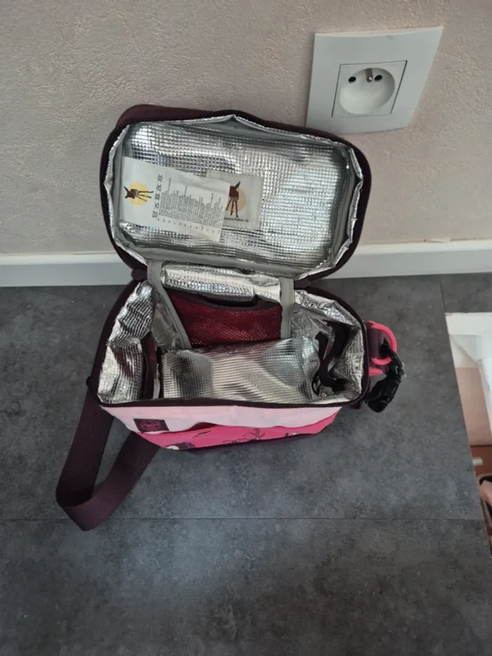 Sac à lunch isotherme pour enfants Lassig avec bandoulière réglable, motif petit faon - photo numéro 3