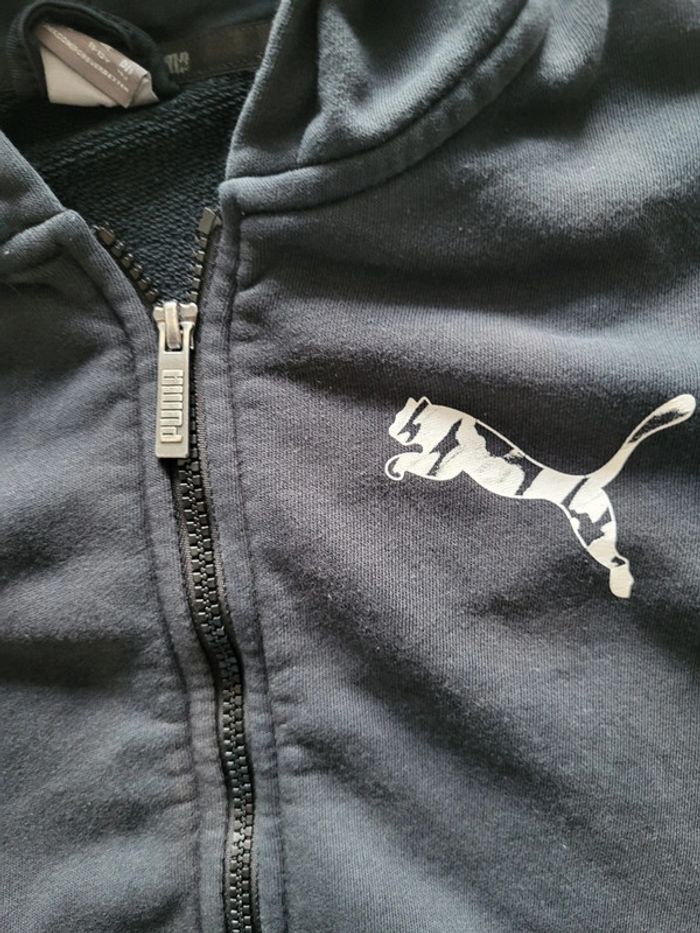Puma- gilet à capuche zippé noir 11-12 ans - photo numéro 2