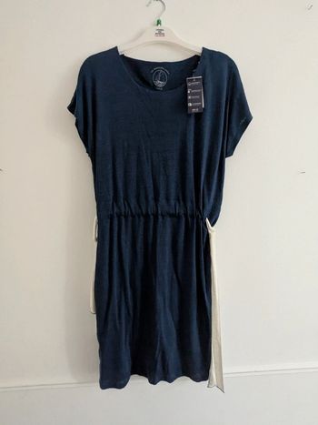 Robe bleue en lin M Petit Bateau