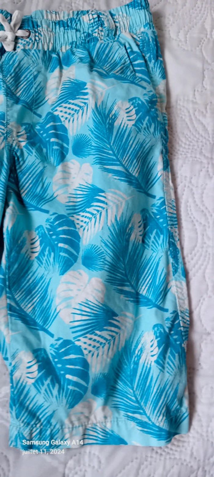 Bermuda motif palmiers turquoise garçon 12 ans kiabi - photo numéro 3