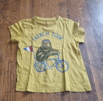 t-shirt manche courte garçon jaune imprimé kiabi taille 5ans