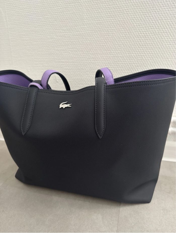 Sac cabas Lacoste bleu marine (intérieur violet) - photo numéro 8
