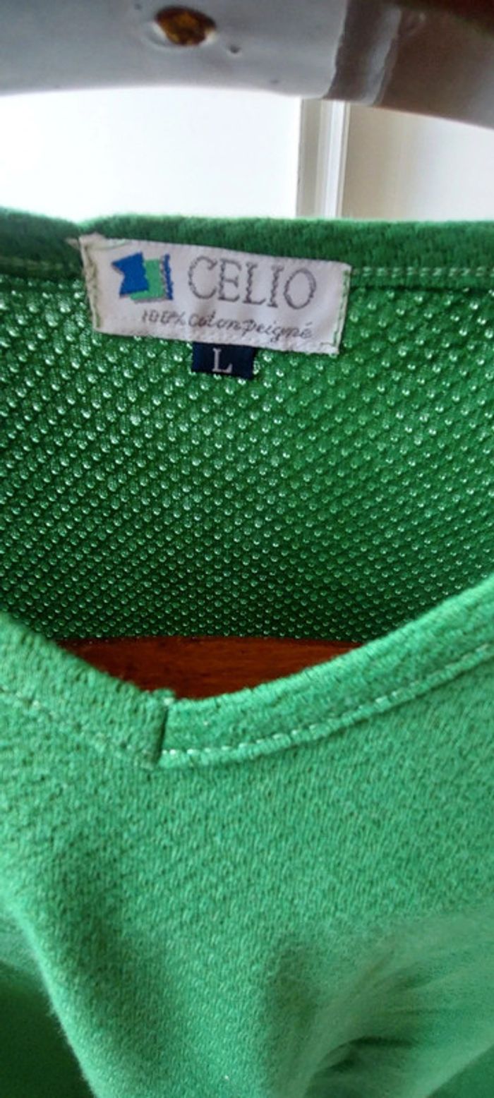 Tee-shirt vintage Celio vert taille L - photo numéro 2