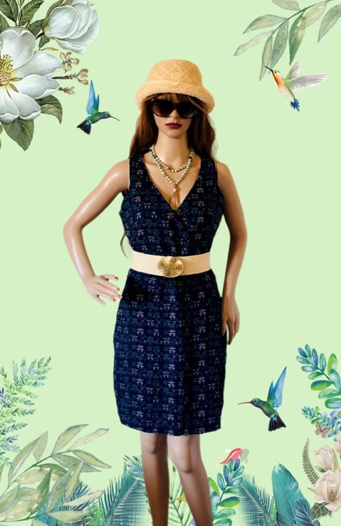 🌴Robe d’été nature 100% lin Etam Palm tree vibes Summer dress🌴 - photo numéro 2