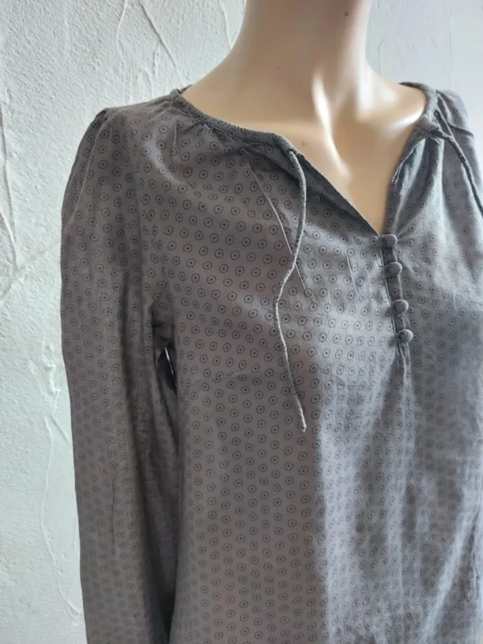 Blouse grise à motifs Taille S - photo numéro 5